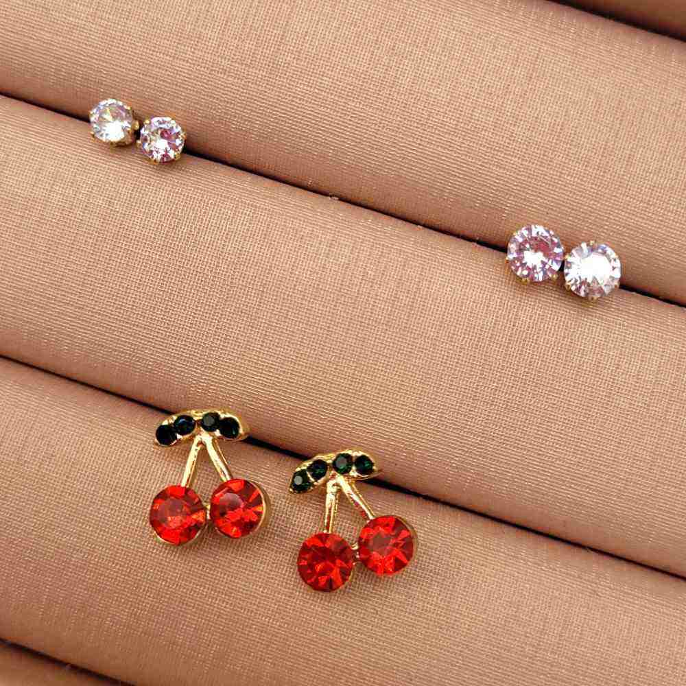 KIT BRINCOS DELICADOS - PONTO DE LUZ E CEREJINHA 